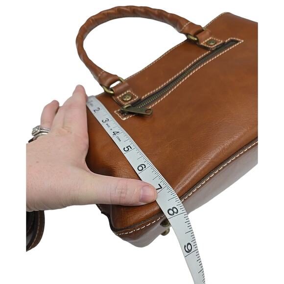 Patricia Nash Heritage Collection Angela Brown Leather Satchel Shoulder Handbag - Picture 4 of 10